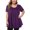 Purple, variant on MANER Women's Plus Size Tops Short Sleeve Flowy Shirts Casual Blouses Tunic Tops L-4XL Gray 4X-Large