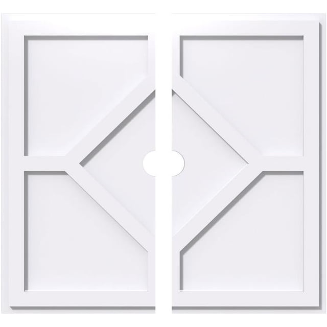 Ekena Millwork CMP32EY2-03000 32 Po. OD x 3 Po. ID Carré Embry Grade Architectural PVC Médaillon de Plafond Contemporain - 2 Pcs