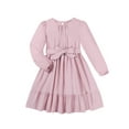 thumbnail image 5 of Hotiary 5-14Y Teens Little Girls Long Sleeve Princess Party Dress Casual Solid Color Pleated Dresses For Holiday Birthday Wedding, 5 of 8
