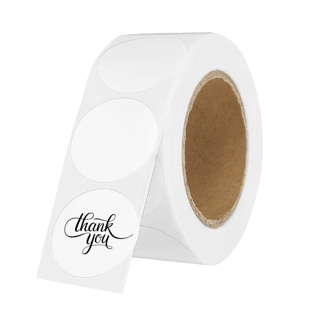 Uxcell 500 Pcs Round Thermal Labels, 1 Inch Circle Colored Stickers Self Adhesive Circle Tags for Thermal Print Office Home Decor Diary To-do List Travel Notebook, White