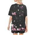 thumbnail image 3 of Tnhcen 2 Piece Women Pajamas Short Sleeve Top And Short Pants Pjs Print Lounge Set Sleepwear, 3 of 5