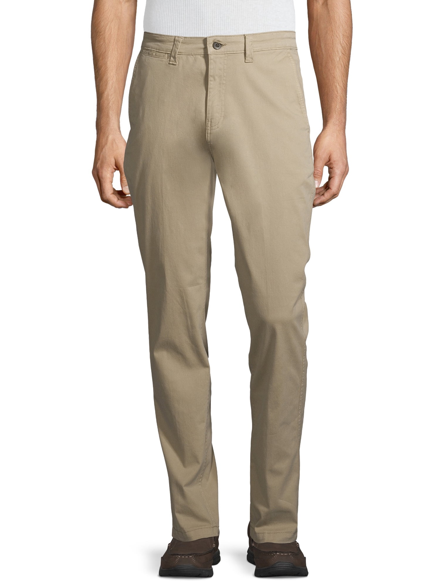NEW MEN'S GEORGE STRAIGHT FIT FLAT FRONT  KHAKI  BARLEY COLOR PANTS.. TROUSERS 