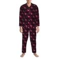 thumbnail image 3 of Pofeuu Vintage Psychedelic Print Men's Long Sleeve Pajama Set Pijamas Para Hombres Pijamas Para Hombres Mens Pajamas Set-Small, 3 of 7