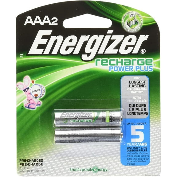 Energizer NH12BP-2 AAA Nickel Rechargeable Battery (2-Pack)