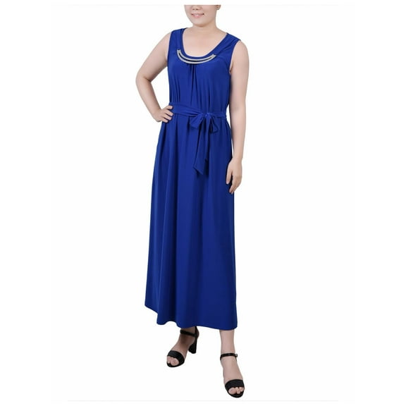 NY Collection Womens Petites Embellished Long Maxi Dress