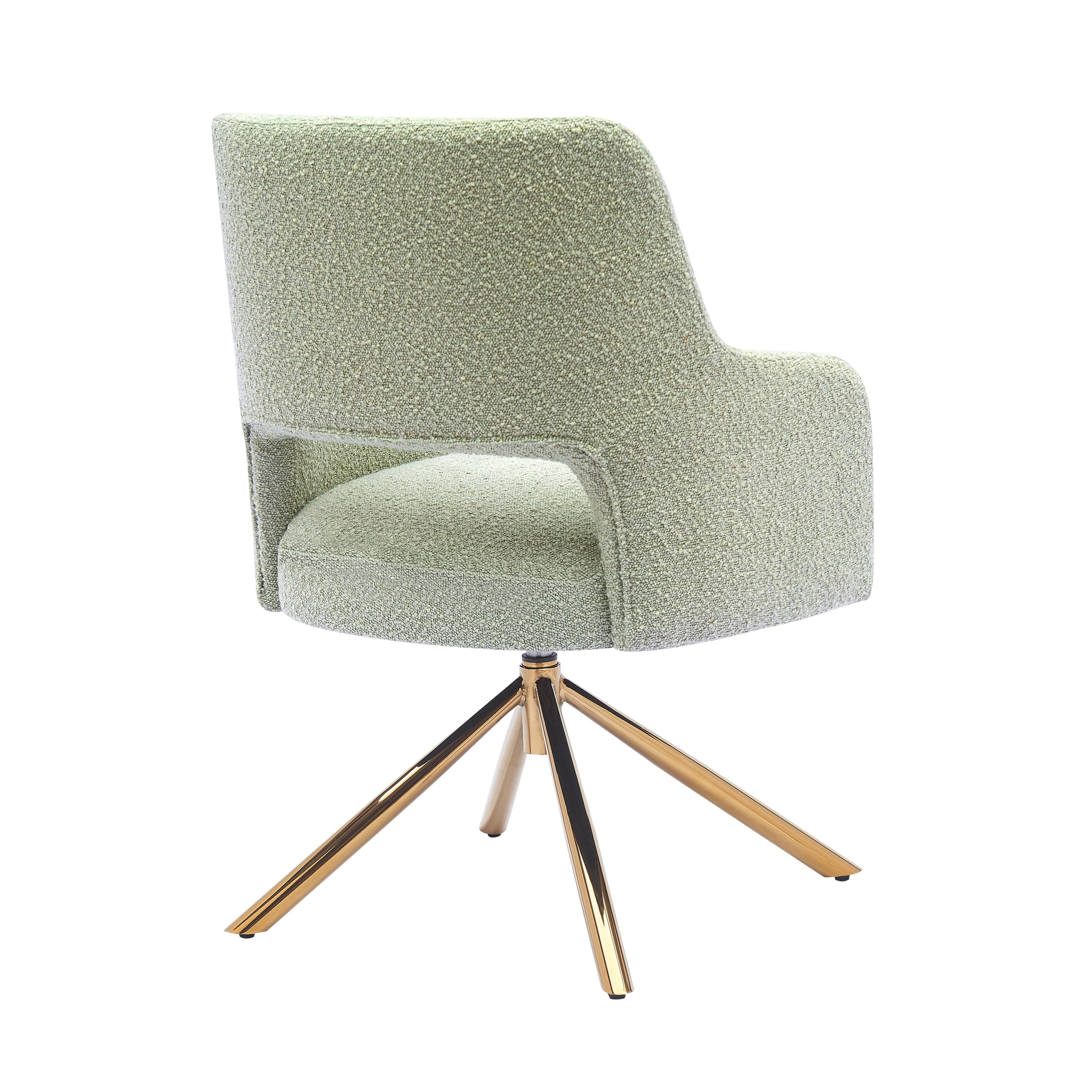 Mid-Century Modern Water and Stain Resistant Boucle Fabric Upholstered Swivel Accent Chair, Desert Sage