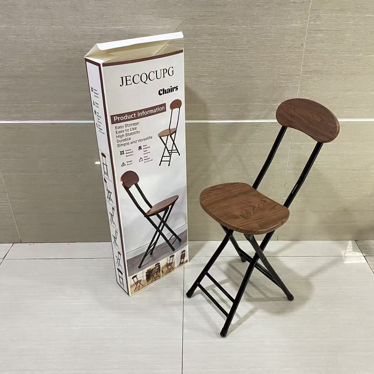 JECQCUPG chairs,Folding Bamboo Bar Stools, 24-inch Kitchen Counter Height Stools with Backrest, Portable Bar Chairs for Home Kitchen Island Breakfast, No Assembly, Natural