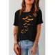 thumbnail image 1 of ABPHQTO Camiseta gráfica con cuello redondo y estampado gráfico de murciélago negro para mujer, 1 of 5