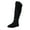 Black, variant on Aayomet Boots For Women，Women's Closed Round Toe Knot Slouch Flat Heel Mid-Calf Boot