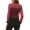 thumbnail image 3 of INSPIRE CHIC Blouson Bomber Léger Transparent à Fermeture Éclair à Manches Longues pour Femme m Rouge, 3 of 7
