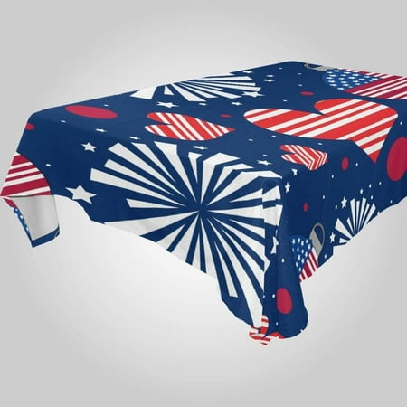 

Hyjoy Independence Day Rectangle Tablecloth Spill-Proof Polyester Table Cloth Table Cover for Kitchen Dining Picnic Holiday Party Decoration 60x108 Inch