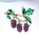 thumbnail image 4 of EeaseMX Broches elegantes de moda con forma de uva y fruta, broche de aleación con forma de gota de aceite, alfiler para el pecho, accesorios de joyería, regalo para mujeres y niñas., 4 of 8