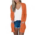 thumbnail image 5 of Herrnalise Women's Oversized Long Batwing Sleeve Cardigan Waffle Knit Sweater Coat Solid Color Button Down Jacket Orange,XXL, 5 of 7