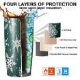 thumbnail image 7 of 20oz Tumblers Green Christmas Snowflake Pattern Stainless Steel Vacuum Insulated Double Wall Travel Tumbler Cups Mug with Lid and Straw,Cleaning Brush for Cold & Hot Drinks, 7 of 7