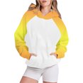 thumbnail image 2 of Bowake Vêtements d'Automne pour Femmes à Manches Longues Dégradé Chandails en Molleton Décontractés Légers Raglan avec Poche, 2 of 5