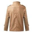 thumbnail image 4 of EOYWHK Winter Blazers for Men Short Trench Pea Coats Long Sleeve Single Breasted Dress Jacket, 4 of 8