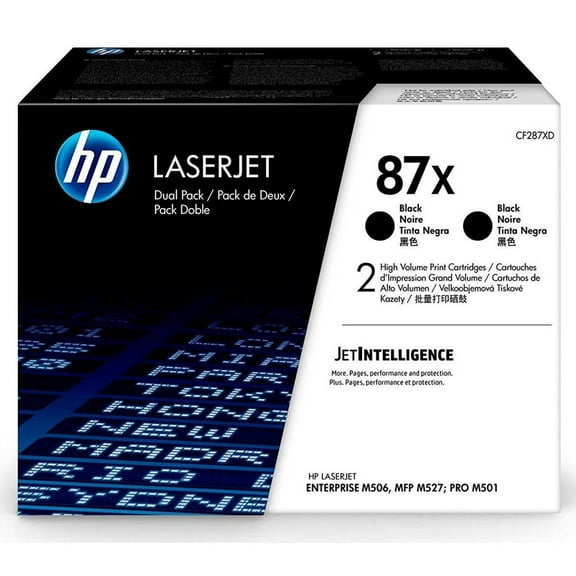 HP 87X High Yield Black Original Laser Toner Cartridge for LaserJet Enterprise M527, M506, M501 Printer, 18000 Page Yield Per Cartridge, 2 Pack
