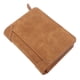 thumbnail image 4 of Monedero vintage con cremallera, diseño de tres pliegues, ranura para varias tarjetas, cartera corta para hombre, bolso para regalo, uso diario, marrón, 4 of 15