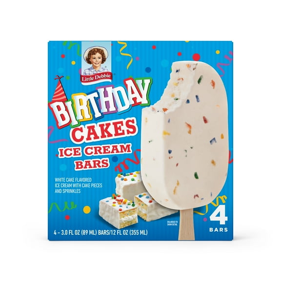 Little Debbie Birthday Cakes Ice Cream Bars, 12 fl oz, 4 Count