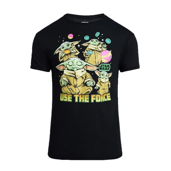 Men's Mandalorian and Grogu Use the Force Black Graphic T-Shirt - Small