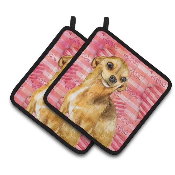 Caroline's Treasures Chihuahua Love Pair of Pot Holders