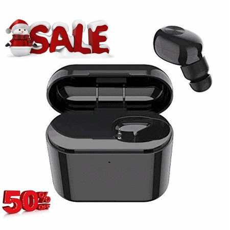 Christmas Sales! Bluetooth Earpiece V4.2 Mini Bluetooth Earbud Smallest Wireless Headphones Noise Cancelling Mic, Invisible Car Bluetooth Headset for iOS and Android Phones,1 PCS,Cyber Monday