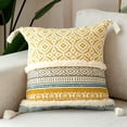thumbnail image 1 of Dinheiro Blue Page Fundas de almohada decorativas bohemias para sofá cama, fundas de almohada modernas de estilo marroquí con borlas, almohada decorativa para dormitorio, sala de estar, 18.0 x 18.0, 1 of 7