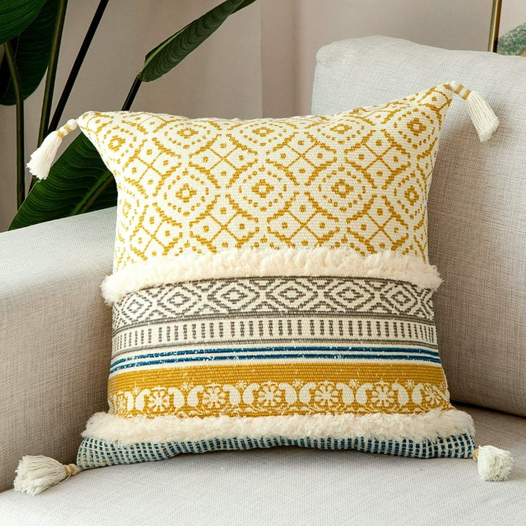 18x18 Chenille Fabric Moroccan Throw Pillow Covers Case Sofa Cushion Cover