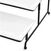 Elama 3 Tier Rectangular Plate Porcelain Serveware Set