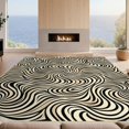 thumbnail image 2 of Design&I 8'x10' Washable Area Rug Sleek Flatweave Pet Friendly Abstract Curved Band Interlocking Minimalism Composition Lightweight for King Size Bedroom, Under Bed, 2 of 7