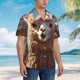 thumbnail image 3 of Balery Fluffy Alpaca Mountain Meadow Camisas hawaianas de manga corta para hombre, camisas playeras de corte holgado, camisas de vacaciones con botones,Large, 3 of 7