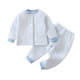 thumbnail image 2 of Cowsor Toddler Baby Fall Outfit Linen Long Sleeve Button Down PocketShirt Tops Striped Pants 2Pcs Clothes Set, 2 of 6