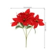 thumbnail image 2 of OUNONA Set of 4 Red Faux Poinsettia Plants in Pots, Realistic Fabric Flowers for Wedding Decor, Holiday Arrangements, Commercial Displays, 2 of 7