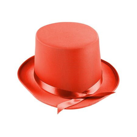 Adults Tap Dancer Magician Red Fabric Top Hat Costume Accessory