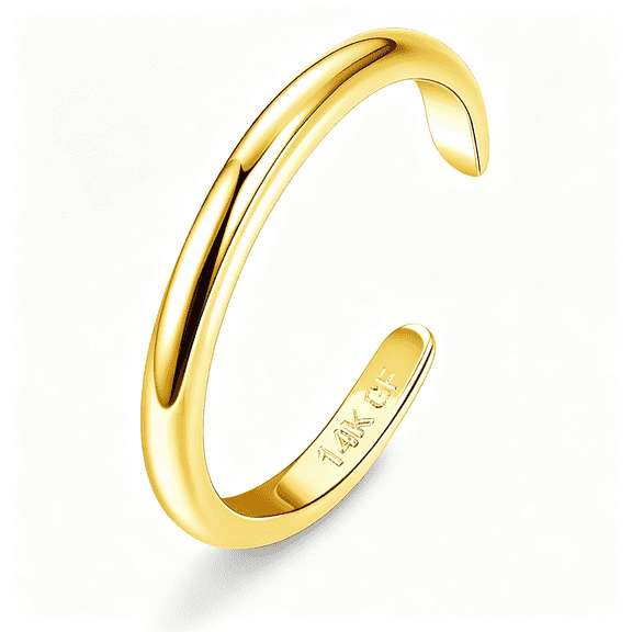 DESIGNICE 14K Gold Plated Toe Rings for Women Adjustable Open Band Toe Ring Summer Beach Foot Jewelry
