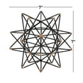 thumbnail image 4 of 7" x 7" Black Metal Wire Star Geometric Sculpture with Gold Accents, by DecMode, 4 of 12