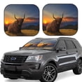 thumbnail image 2 of Uemuo Yak Printed 2 PCS Car Windshield Sun Shade, Auto Sun Heat and UV Rays Blocker, Foldable Automotive Front Window Sunshade Protector, 2 of 7