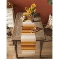 thumbnail image 5 of ERUNPONLY Burnt Orange Ombre Stripe Table Runner - 72 Inch Long Farmhouse Simple Striped Cotton and Linen Blended Dress Scarves Farmhouse Table Runner for Kitchen Dining, Coffee Table, 16" x 72", 5 of 8