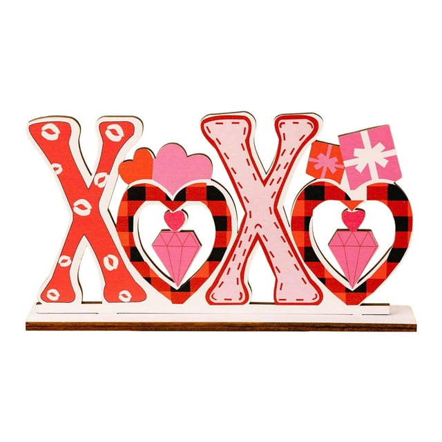 Letrero de madera para mesa de San Valentín, centro de mesa para reuniones campestres. Forma de X
