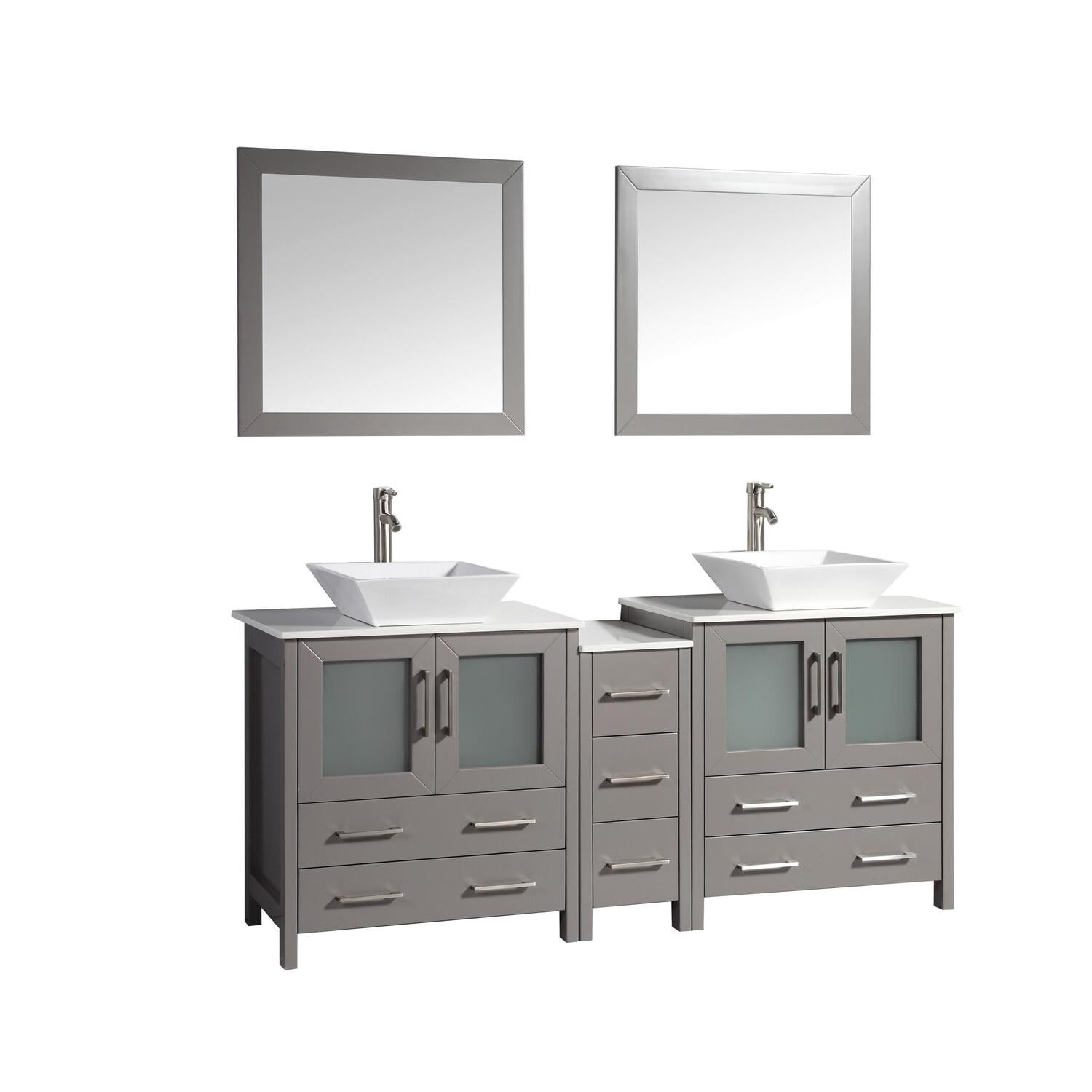 Vanity Art 72 Inch Double Sink Bathroom, 72 Inch Vanity Top Double Sink White