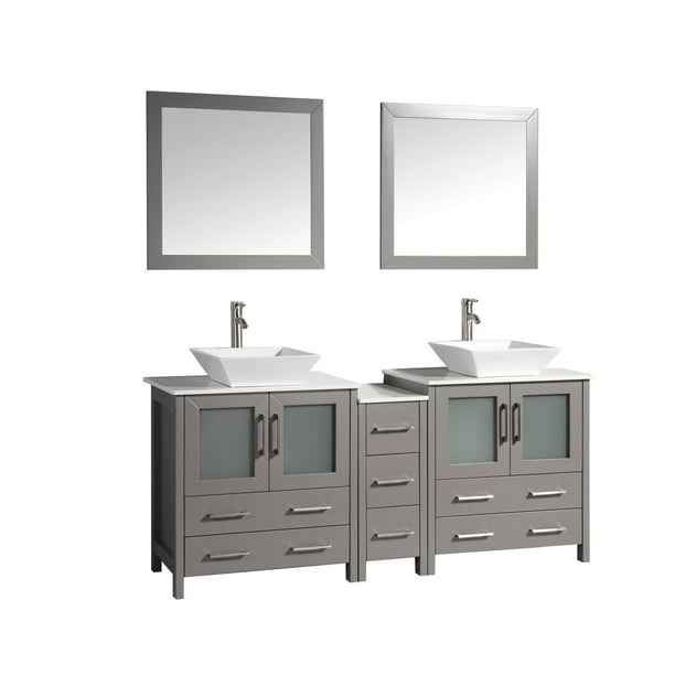 Vanity Art 72 Inch Double Sink Bathroom, Mirror For 60 Inch Double Vanity Top