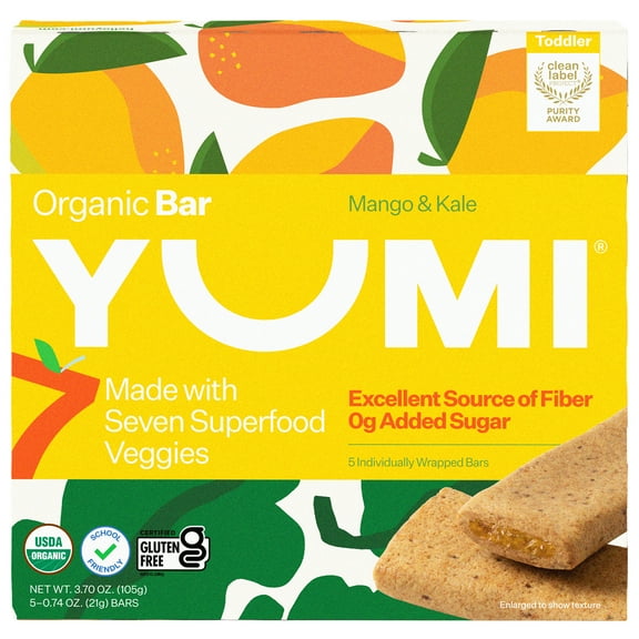 YUMI Organic Mango & Kale Toddle Snack Bars - 3.7oz/5ct
