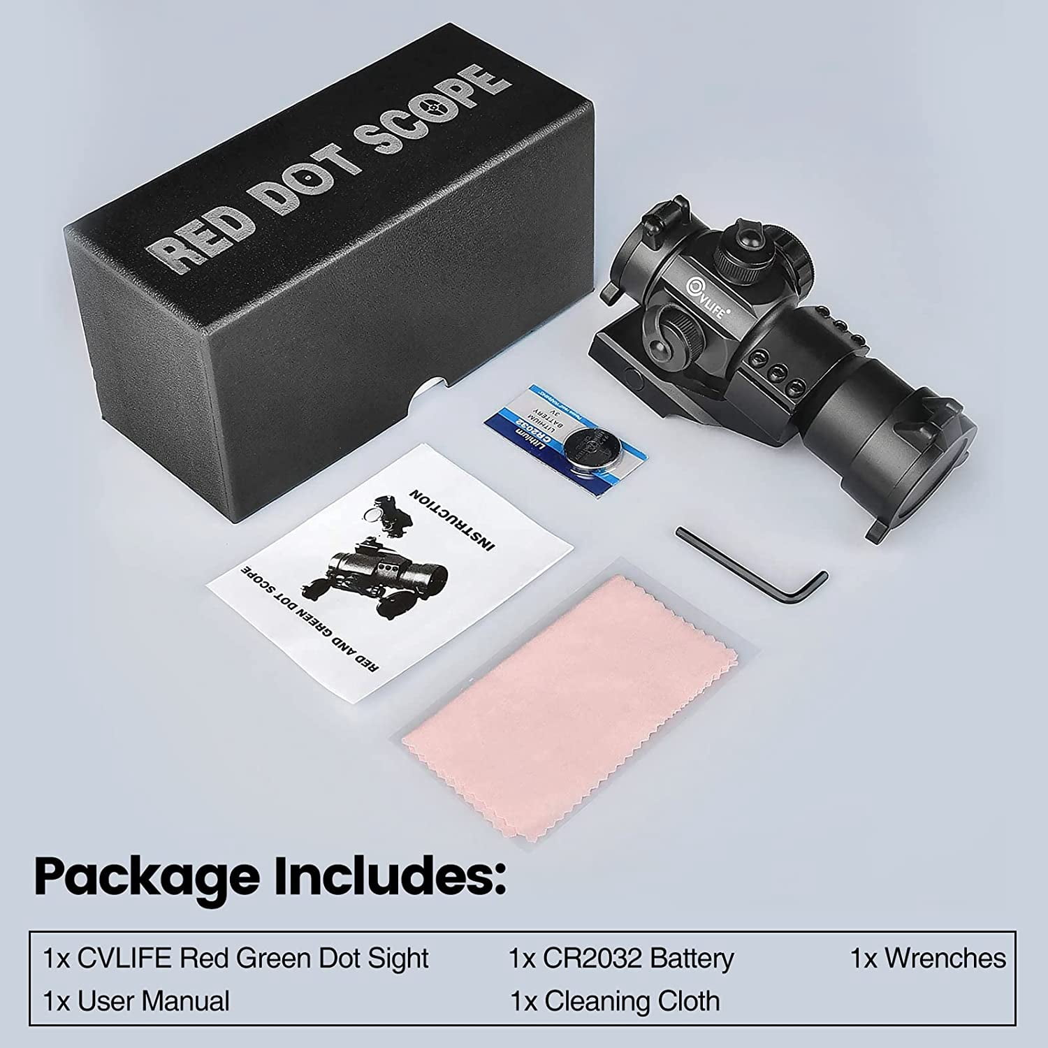 CVLIFE Red Dot Sight Scope for Hunting for 20mm Cantilever Mount for Hunting