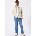 thumbnail image 5 of DARING DIVA Men's Solid Long Sleeve Button Pockets Corduroy Trucker Jacket M White, 5 of 7