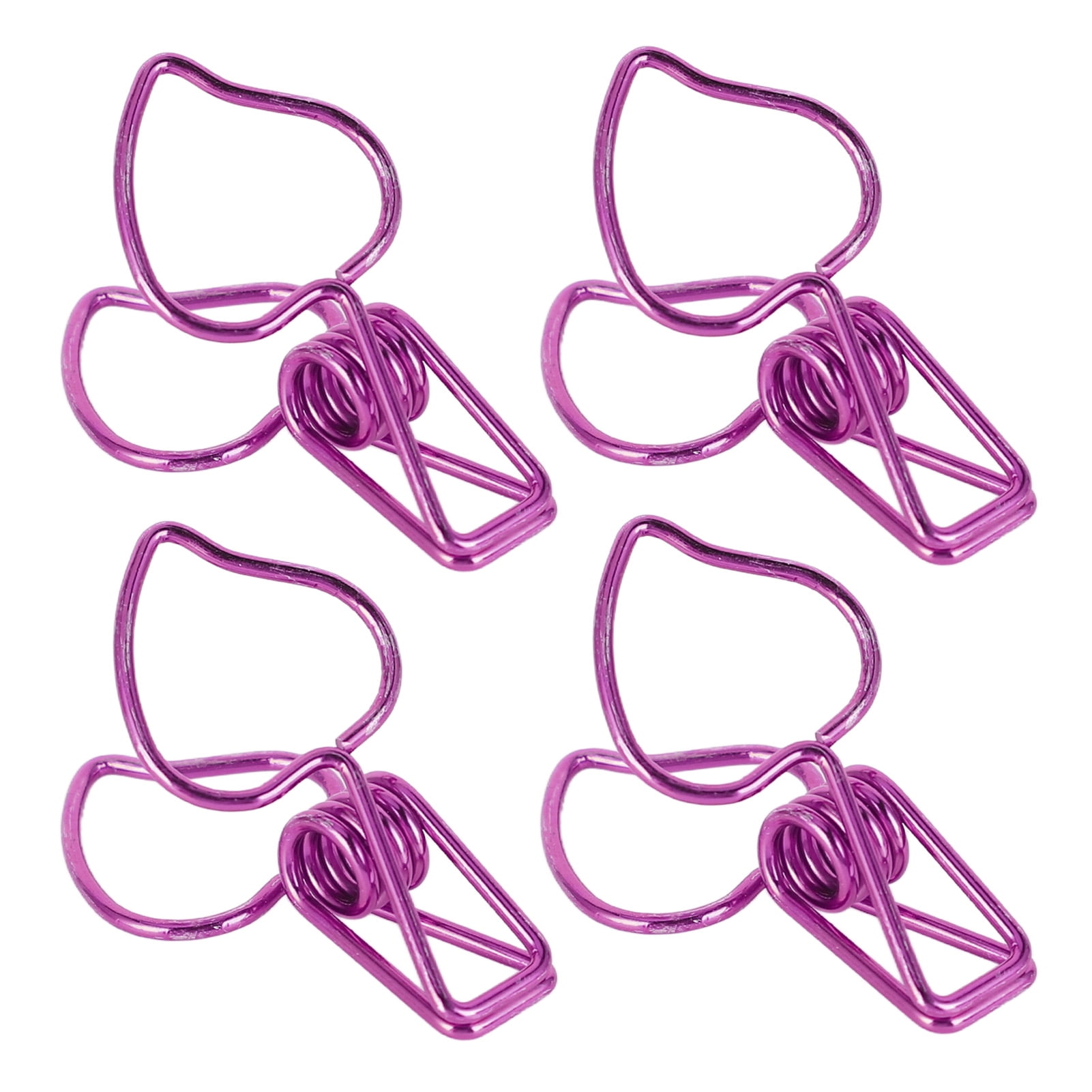 M Buder 100pcs Binder Clips Cute Cartoon Peach Shape Metal Long Tail Clips Office Account Paper Clamps, Purple (7.87 inches / 20 cm)