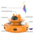 thumbnail image 2 of 4 in 1 Indoor Interactive Cat Toy Smart Cat Feather Wand USB Rechargeable Cat Teaser Orange, 2 of 9
