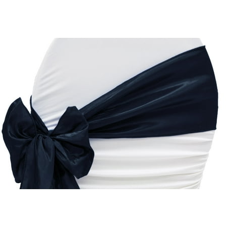 

10 Pieces Taffeta Chair Sash/Tie Approx. 7 W x 108 L Material: Taffeta - Navy Blue