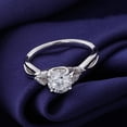 thumbnail image 2 of solitaire jewels Twisted Shank 1.5CT Round Moissanite Hidden Halo Engagement Ring For Women, 10K White Gold, 2 of 7