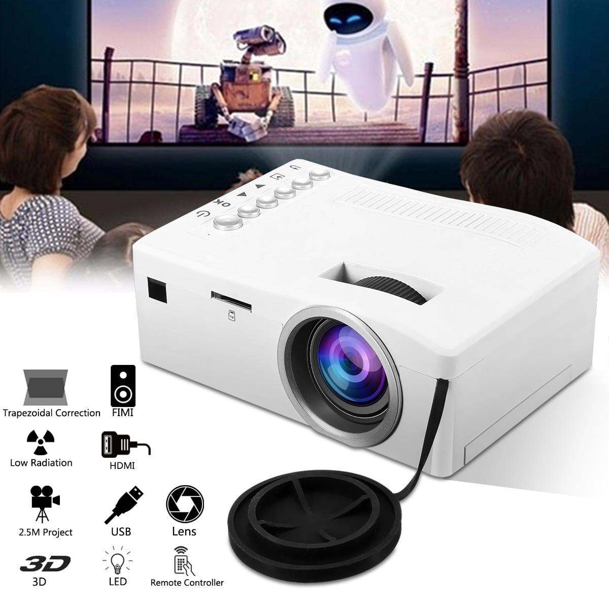 ONE·MIX Mini Proyector，Portable Video-Projector Multimedia Home Theater Movi 
