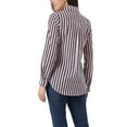 thumbnail image 3 of INSPIRE CHIC Women's Button Down Roll-up Long Sleeves Lapel Collar Shirts XS Blue Red, 3 of 6